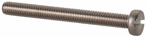 Value Collection - M2.5x0.45 Metric Coarse, 25mm Length Under Head Slotted Drive Machine Screw - Fillister Head, Grade 18-8 & A2 Stainless Steel, Uncoated, Without Washer - Exact Tooling