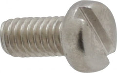 Value Collection - M4x0.70 Metric Coarse, 8mm Length Under Head Slotted Drive Machine Screw - Fillister Head, Grade 18-8 & A2 Stainless Steel, Uncoated, Without Washer - Exact Tooling