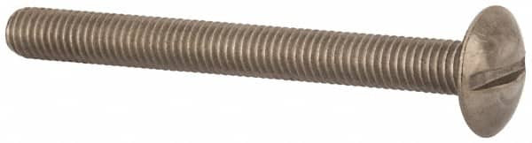 Value Collection - M5x0.80 Metric Coarse, 50mm Length Under Head Slotted Drive Machine Screw - Truss Head, Grade 18-8 & A2 Stainless Steel, Uncoated, Without Washer - Exact Tooling
