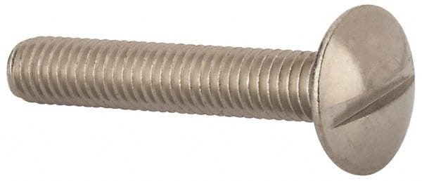 Value Collection - M6x1.00 Metric Coarse, 35mm Length Under Head Slotted Drive Machine Screw - Truss Head, Grade 18-8 & A2 Stainless Steel, Uncoated, Without Washer - Exact Tooling