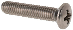 Value Collection - M5x0.80 Metric Coarse, 25mm OAL Phillips Drive Machine Screw - Oval Head, Grade 18-8 & A2 Stainless Steel, Uncoated, Without Washer - Exact Tooling