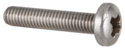 Value Collection - M6x1.00 Metric Coarse, 30mm Length Under Head Pozidriv Drive Machine Screw - Pan Head, Grade 18-8 & A2 Stainless Steel, Uncoated, Without Washer - Exact Tooling