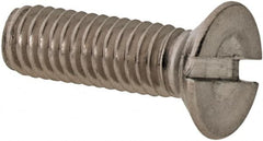 Value Collection - M3x0.50 Metric Coarse, 10mm OAL Slotted Drive Machine Screw - Flat Head, Grade 316 & A4 Stainless Steel, Uncoated, Without Washer - Exact Tooling
