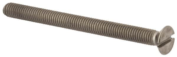 Value Collection - M5x0.80, 60mm OAL Slotted Drive Machine Screw - Flat Head, Grade 316 & A4 Stainless Steel, Uncoated, Without Washer - Exact Tooling