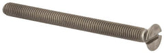 Value Collection - M5x0.80, 60mm OAL Slotted Drive Machine Screw - Flat Head, Grade 316 & A4 Stainless Steel, Uncoated, Without Washer - Exact Tooling