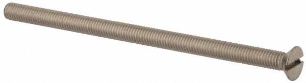 Value Collection - M5x0.80 Metric Coarse, 90mm OAL Slotted Drive Machine Screw - Flat Head, Grade 316 & A4 Stainless Steel, Uncoated, Without Washer - Exact Tooling