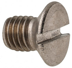 Value Collection - M8x1.25 Metric Coarse, 12mm OAL Slotted Drive Machine Screw - Flat Head, Grade 316 & A4 Stainless Steel, Uncoated, Without Washer - Exact Tooling