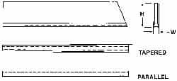Empire - 3/16 Inch Wide x 1-1/8 Inch High x 6-1/2 Inch Long, Tapered Blade, Cutoff Blade - C6 Grade, Bright Finish - Exact Tooling