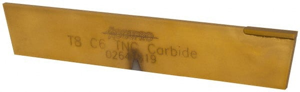 Made in USA - 3/16 Inch Wide x 1-1/8 Inch High x 6-1/2 Inch Long, Tapered Blade, Cutoff Blade - C6 Grade, TiN Coated - Exact Tooling