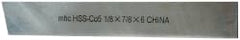 Interstate - 1/8 Inch Wide x 7/8 Inch High x 6 Inch Long, Parallel Cutoff Blade - M35 Grade, Bright Finish - Exact Tooling