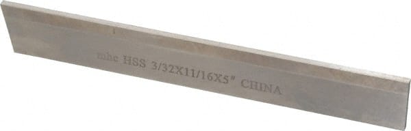 Interstate - 3/32 Inch Wide x 11/16 Inch High x 5 Inch Long, Parallel Blade, Cutoff Blade - M2 Grade, Bright Finish - Exact Tooling