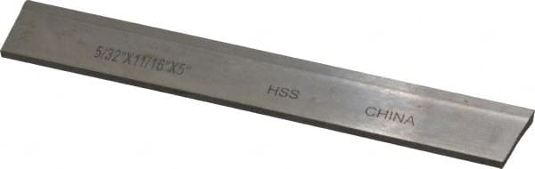 Interstate - 5/32 Inch Wide x 11/16 Inch High x 5 Inch Long, Parallel Blade, Cutoff Blade - M2 Grade, Bright Finish - Exact Tooling