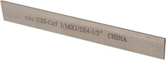 Interstate - 1/16 Inch Wide x 1/2 Inch High x 4-1/2 Inch Long, Parallel Blade, Cutoff Blade - M35 Grade, Bright Finish - Exact Tooling