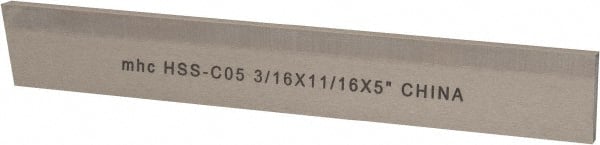 Interstate - 1/8 Inch Wide x 1-1/8 Inch High x 6-1/2 Inch Long, Parallel Blade, Cutoff Blade - M35 Grade, Bright Finish - Exact Tooling