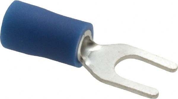 Ideal - #8 Stud, 16 to 14 AWG Compatible, Partially Insulated, Crimp Connection, Standard Fork Terminal - Exact Tooling