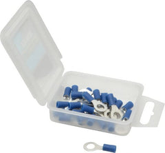 Ideal - 16-14 AWG Partially Insulated Crimp Connection Circular Ring Terminal - 1/4" Stud, 1.055" OAL x 0.394" Wide, Tin Plated Brass Contact - Exact Tooling