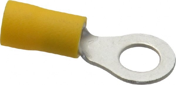 Ideal - 12-10 AWG Partially Insulated Crimp Connection Circular Ring Terminal - 1/4" Stud, 1.167" OAL x 0.512" Wide, Tin Plated Brass Contact - Exact Tooling