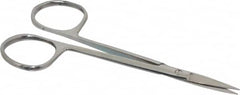 Value Collection - 4" OAL Stainless Steel Iris Scissors - Straight Handle, For General Purpose Use - Exact Tooling