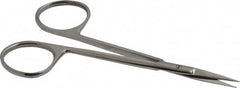 Value Collection - 4-1/2" OAL Stainless Steel Iris Scissors - Straight Handle, For General Purpose Use - Exact Tooling