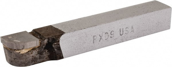 Accupro - 3-1/2 Inch Long, 9/32 Inch Radius, Right Hand, Convex, RXD Style Radius Cutting Tool Bit - 1/2 Inch Long Tip, 1/8 Inch Thick, 1/2 Inch Shank Square, Carbide Tip - Exact Tooling