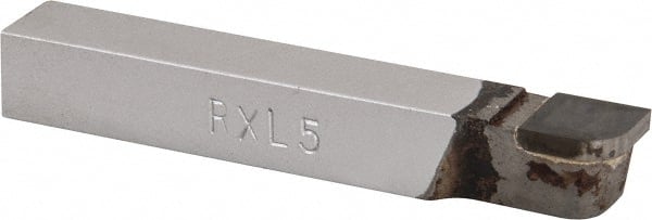Accupro - 2-1/2 Inch Long, 5/32 Inch Radius, Left Hand, Convex, RXL Style Radius Cutting Tool Bit - 3/8 Inch Long Tip, 3/32 Inch Thick, 3/8 Inch Shank Square, Carbide Tip - Exact Tooling