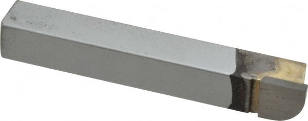 Accupro - 3-1/2 Inch Long, 3/8 Inch Radius, Left Hand, Convex, RXL Style Radius Cutting Tool Bit - 1/2 Inch Long Tip, 1/8 Inch Thick, 1/2 Inch Shank Square, Carbide Tip - Exact Tooling