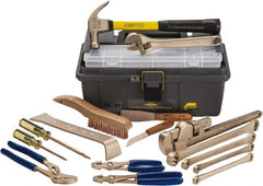 Ampco - 16 Piece Nonsparking Tool Set - Comes in Tool Box - Exact Tooling