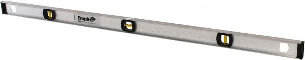 Empire Level - 48" Long 3 Vial I-Beam Level - Aluminum, Silver, 1 Level & 2 Plumb Vials - Exact Tooling