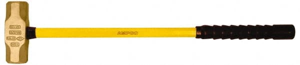 Ampco - 18 Lb Aluminum Bronze Nonsparking Sledge Hammer - 33" OAL, Fiberglass Handle - Exact Tooling