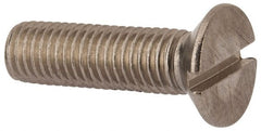 Value Collection - M12x1.75 Metric Coarse, 45mm OAL Slotted Drive Machine Screw - Flat Head, Grade 316 & A4 Stainless Steel, Uncoated, Without Washer - Exact Tooling