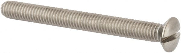 Value Collection - M6x1.00 Metric Coarse, 60mm OAL Slotted Drive Machine Screw - Oval Head, Grade 316 & A4 Stainless Steel, Uncoated, Without Washer - Exact Tooling