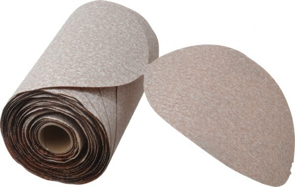 Norton - 6" Diam, 120 Grit Aluminum Oxide Adhesive PSA Disc - Medium Grade, Natural, B Weighted Backing, Flexible - Exact Tooling