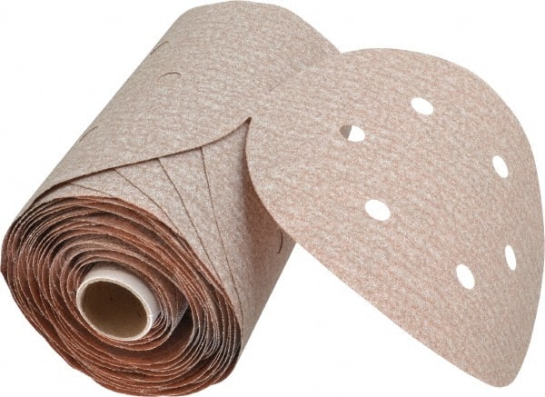 Norton - 6" Diam, 120 Grit Aluminum Oxide Adhesive PSA Disc - Medium Grade, Natural, B Weighted Backing, Flexible - Exact Tooling