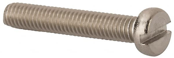 Value Collection - M4x0.70 Metric Coarse, 25mm Length Under Head Slotted Drive Machine Screw - Fillister Head, Grade 316 & A4 Stainless Steel, Uncoated, Without Washer - Exact Tooling