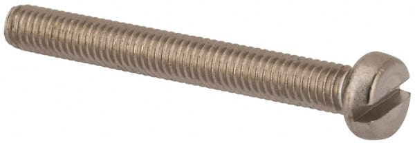 Value Collection - M4x0.70 Metric Coarse, 35mm Length Under Head Slotted Drive Machine Screw - Fillister Head, Grade 316 & A4 Stainless Steel, Uncoated, Without Washer - Exact Tooling