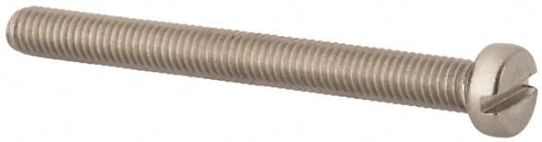 Value Collection - M5x0.80 Metric Coarse, 50mm Length Under Head Slotted Drive Machine Screw - Fillister Head, Grade 316 & A4 Stainless Steel, Uncoated, Without Washer - Exact Tooling