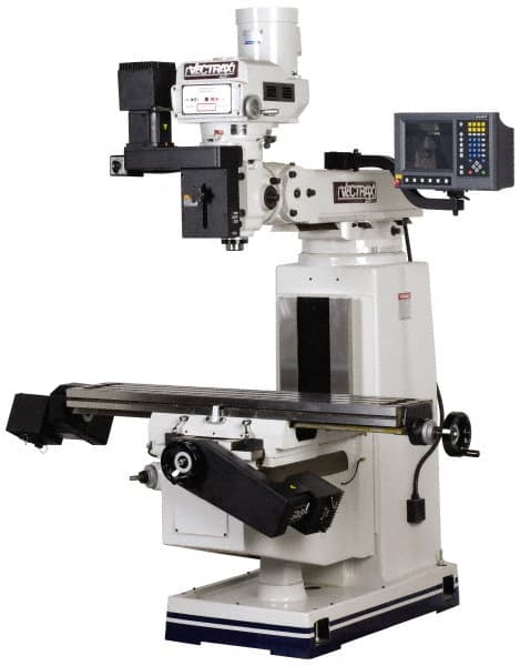 Vectrax - 54" Long x 10" Wide, 3 Phase Acurite Millpower CNC Milling Machine - Variable Speed Pulley Control, R8 Taper, 5 hp - Exact Tooling