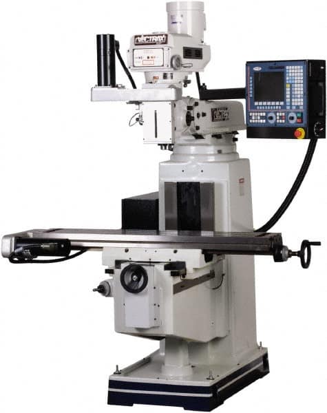 Vectrax - 54" Long x 10" Wide, 3 Phase CNC Milling Machine - Variable Speed Pulley Control, R8 Taper, 5 hp - Exact Tooling