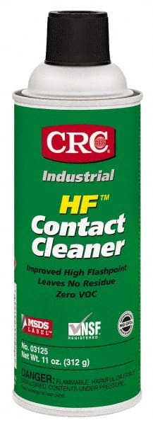 CRC - 11 Ounce Aerosol Contact Cleaner - 205°F Flash Point, 45,700 Volt Dielectric Strength, Flammable, Food Grade, Plastic Safe - Exact Tooling