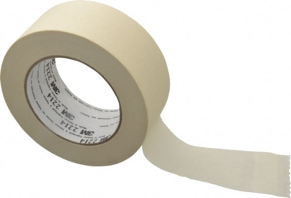 3M - 2" Wide x 60 Yd Long Tan Paper Masking Tape - Series 2214, 5.4 mil Thick, 23 In/Lb Tensile Strength - Exact Tooling