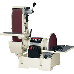 Jet - 48 Inch Long x 6 Inch Wide Belt, 12 Inch Diameter, Horizontal and Vertical Combination Sanding Machine - 2,500 Ft./min Belt Speed, 1-1/2 HP, Single Phase - Exact Tooling