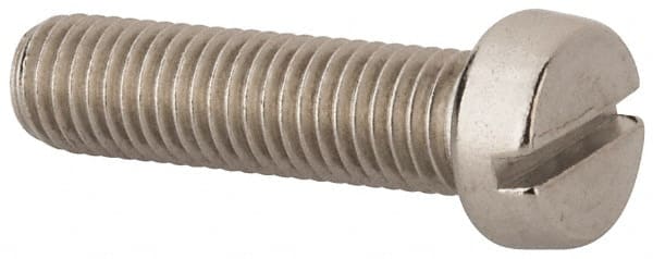 Value Collection - M10x1.50 Metric Coarse, 40mm Length Under Head Slotted Drive Machine Screw - Fillister Head, Grade 316 & A4 Stainless Steel, Uncoated, Without Washer - Exact Tooling