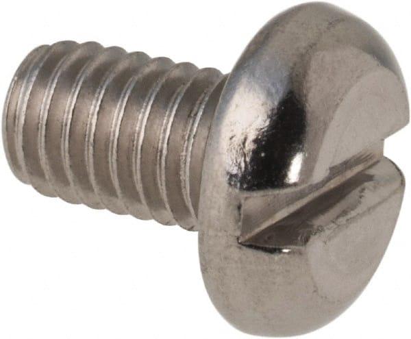 Value Collection - M5x0.80 Metric Coarse, 8mm Length Under Head Slotted Drive Machine Screw - Pan Head, Grade 316 & A4 Stainless Steel, Uncoated, Without Washer - Exact Tooling