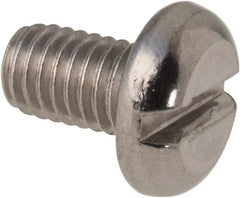 Value Collection - M5x0.80 Metric Coarse, 8mm Length Under Head Slotted Drive Machine Screw - Pan Head, Grade 316 & A4 Stainless Steel, Uncoated, Without Washer - Exact Tooling