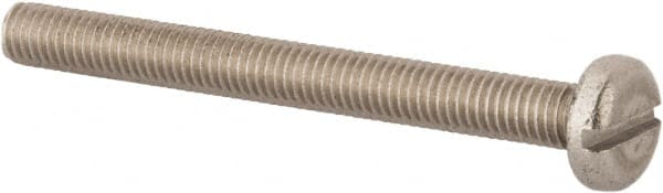 Value Collection - M5x0.80 Metric Coarse, 50mm Length Under Head Slotted Drive Machine Screw - Pan Head, Grade 316 & A4 Stainless Steel, Uncoated, Without Washer - Exact Tooling