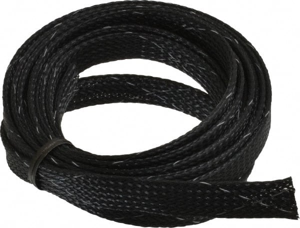 Techflex - Black/White Braided Expandable Cable Sleeve - 10' Coil Length, -103 to 257°F - Exact Tooling