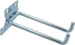 Triton - 3/16" Diam, 4" Long Double Arm Pegboard Hook - 4-3/8" Projection, 90° Bend, 3/4" Bend Length, Steel - Exact Tooling