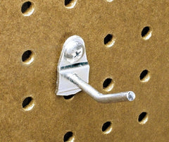 Triton - 3/16" Diam, 1" Long Single Angled End Pegboard Hook - 2-1/8" Projection, 30° Bend, 1" Bend Length, Steel - Exact Tooling