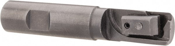 APT - 3/4" Cut Diam, 0.65" Max Depth of Cut, 3/4" Shank Diam, 3-7/8" OAL, Indexable Square Shoulder End Mill - TPC 32..., TPG 32., TPU 32. Inserts, Weldon Shank, 90° Lead Angle, Series Tri-Dex - Exact Tooling