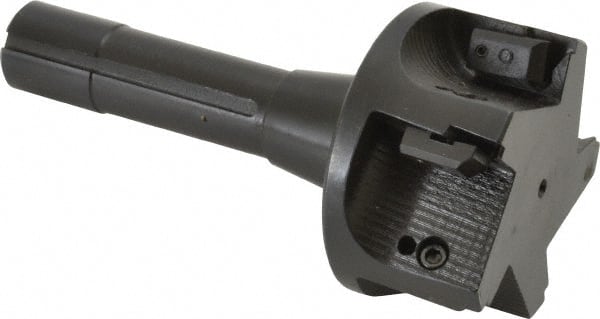 APT - 3" Cut Diam, 0.65" Max Depth of Cut, 5-7/8" OAL, Indexable Square Shoulder End Mill - TPC 32..., TPG 32., TPU 32. Inserts, R8 90° Lead Angle, Series Tri-Dex - Exact Tooling